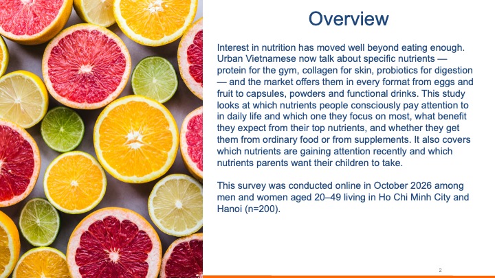 Which nutrients Vietnamese consumers focus on, and why